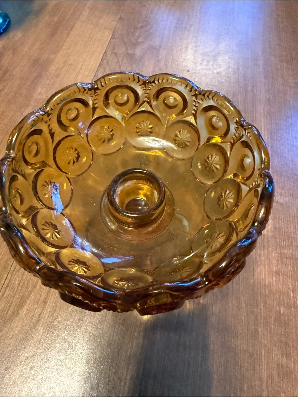 Vintage Moon and stars Amber single horn epergne - Picture 6 of 8